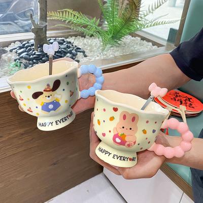 Cană Ceramice Cățeluș Iepuraș Desen Animat Valoare Mare Cană Apă Cuplu Cadou Ziua Fetei