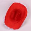 Red Christmas Cowboy Hat Santa Claus Decoration Holiday Party Props Wide Brim Cowgirl Hat Jazz Hat