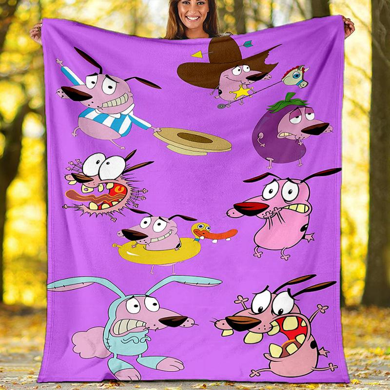 Courage the Cowardly Dog2 printed throw blanket—lightweight,soft,warm;versatile blanket for all seasons—perfect as &air-conditioning throw,nap blanket