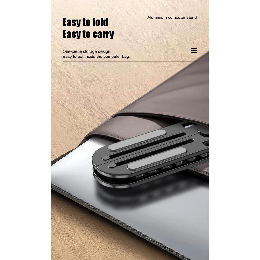 Držák na notebook z hliníkové slitiny Stojánek Nastavitelný Skládací Přenosný Pro notebook Držák Zvedací Držák chlazení Neklouzavý