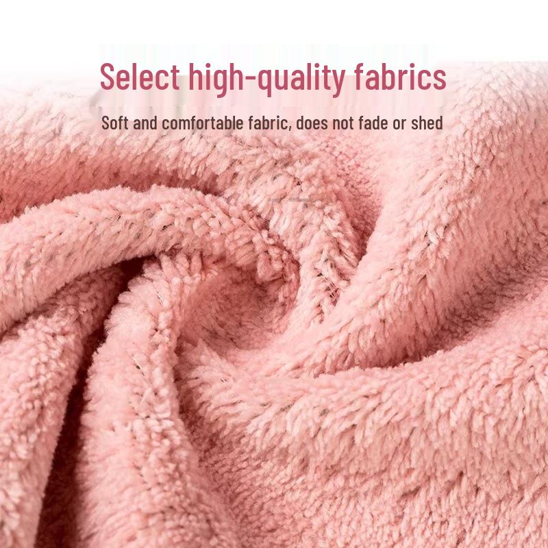 Coral Fleece Double-Sided Absorbent Kitchen Cloth - Thick, Two-Tone, Stain-Removing, Non-Shedding Dish Towel