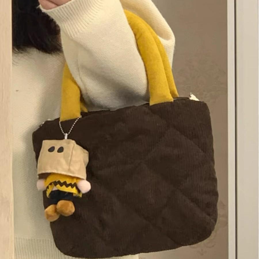 Autumn and winter corduroy bags, new diamond shoulder bags, niche cute handbags, commuting versatile messenger bags