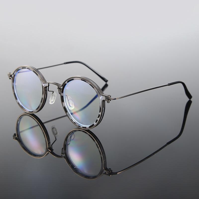 

Intelligent Zoom Reading Glasses Men Retro Round Frame Glasses Presbyopia Glasses Business Style Anti Blue Glasses +1.0 To +4.0 +4.0