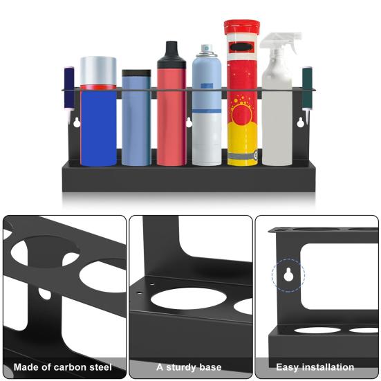 Grease Cartridge Holder Wall Mounted Tool Rack Metal Lubricant Tube Organizer for Garage Workshop Tool