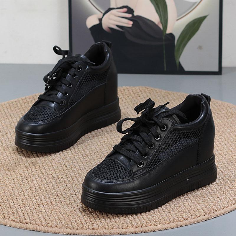 Fashion 7CM Women White Sneakers Platform Shoes Woman Pumps Autumn Tennis Shoes Summer Heels Shoes Height Increasing