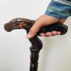 Handcrafted Wooden Dragon Head Walking Stick Unique Fantasy Cane