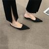 2024 Frühling Spitzschuh Frauen Maultiere Slipper Mode Candy Farbe Damen Elegante Kleid Sandale Platz Niedrigen Ferse Slip Auf Folien