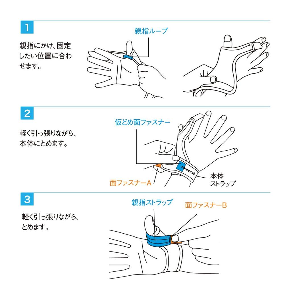 ZAMST Thumb Support, Middle Thumb Guard, Volleyball/Basketball, Medium, Ambidextrous, Black, 374302