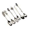 Antique Teaspoons Set With Ergonomic Handle 6 Piece Crystal Zincs Alloy Rustproof Coffee Spoons Kitchen Accessories