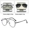 3 In 1 Magnetic Sleeve Glasses Versatile Myopia Glasses Elliptical Frame Polarized Sunglasses Two-In-One Clip-On Sunglasses