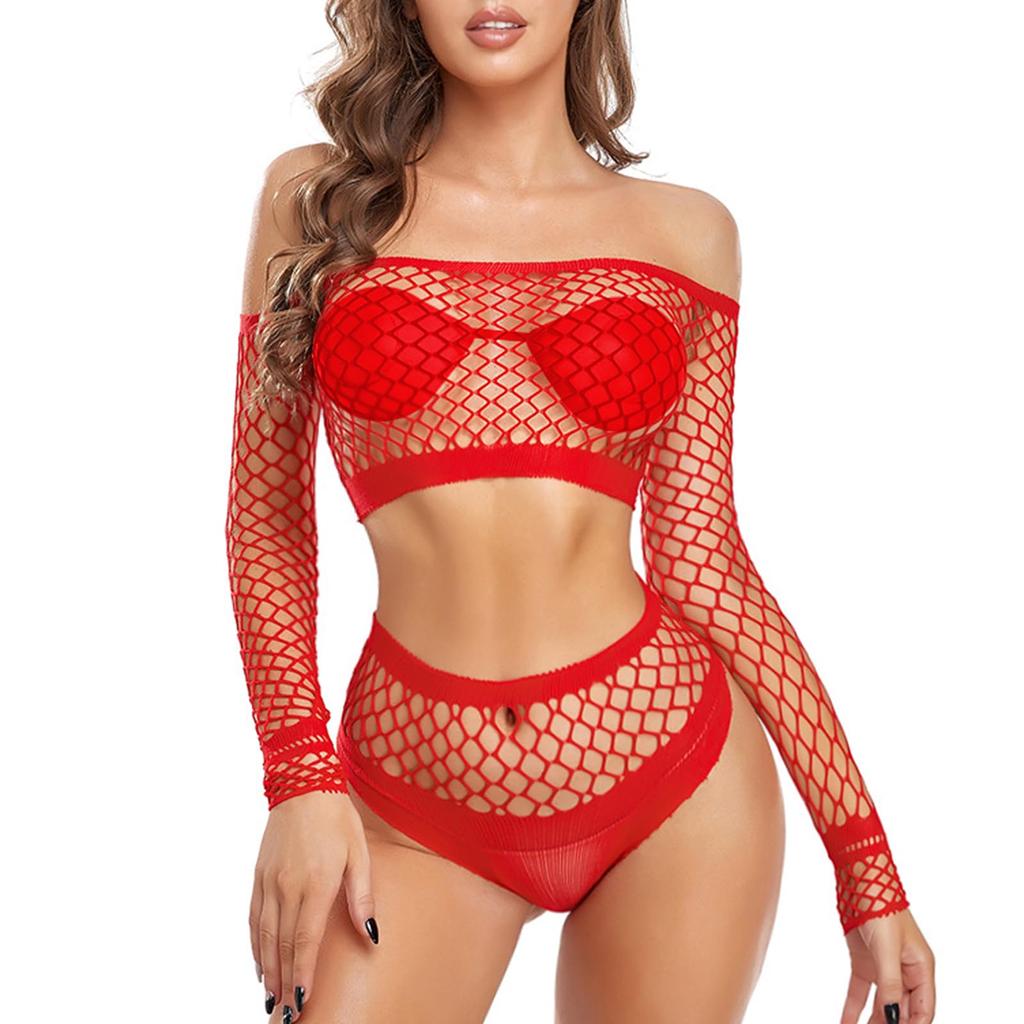 Sexy Lingerie for Women Naughty Fishnet Lingerie Set Bodysuit Outfits Teddy Babydoll Erotic Mesh Women’s Outfits