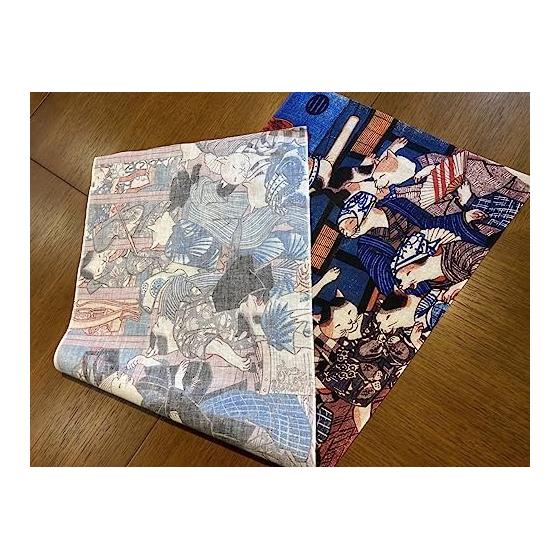 Ukiyo-e Tenugui Towel - "Oborozuki Neko no Mori" by Utagawa Kuniyoshi - 100% Cotton, Premium Tokkaoka Fabric, Fine Threads, Detailed Pattern,