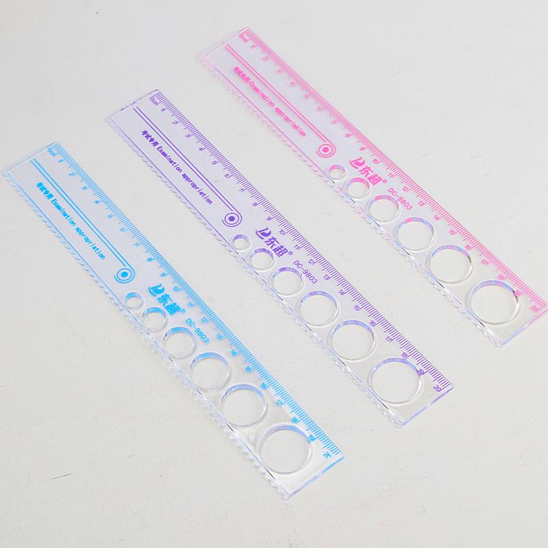 Multifunctional Transparent Ruler with Wave and Hole Design, 15cm & 20cm Scale, Ideal for Primary Students