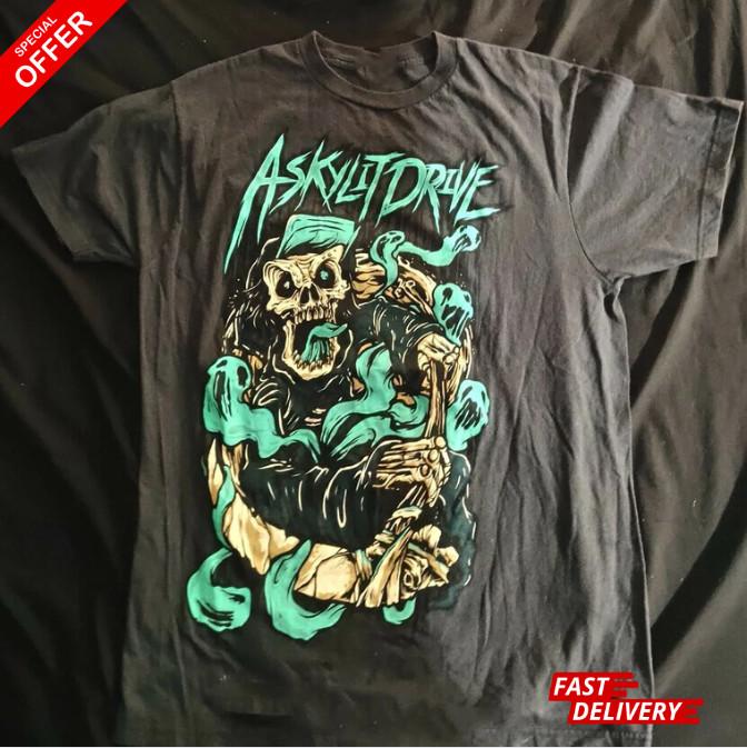 A Skylit Drive Ghost Skeleton Classic Black Cotton Unisex T-shirt All Size ZL332 Unisex T-Shirt S