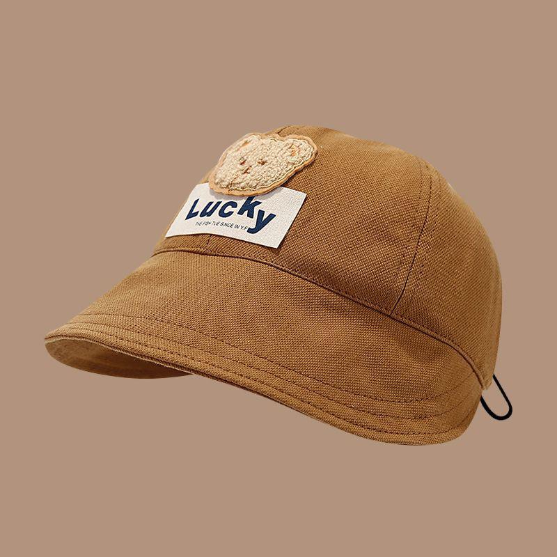 Pălărie de Bebeluș Urs Desene Animate Pentru Băiat Fată Bor Lat Casual Exterior Pălării de Protecție Solară Pentru Copii Pălării de Pescar Drăguțe Ajustabile cu Vârf