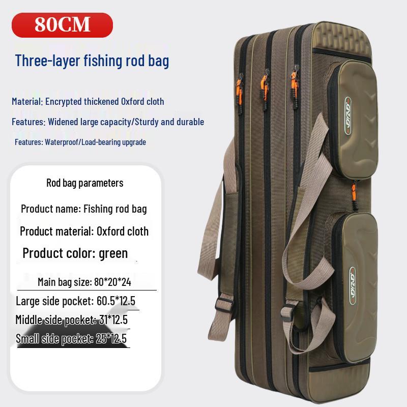 Waterproof Lightweight Fishing Rod Bag - Large Capacity & Portable Canvas, Multifunctional Good-Looking Sea Rod Bag.