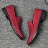 Rote Luxus Herren Slipper Loafer Echtes Leder Formelle Schuhe Elegante Kleiderschuhe Hohe Qualität Herrenschuhe Freizeit Schuhe Mokassins