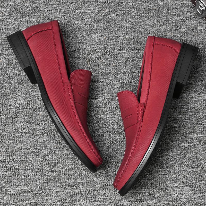 Rote Luxus Herren Slipper Loafer Echtes Leder Formelle Schuhe Elegante Kleiderschuhe Hohe Qualität Herrenschuhe Freizeit Schuhe Mokassins