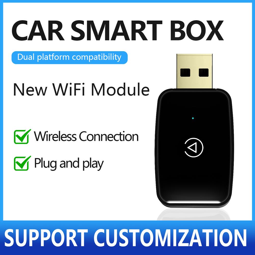 Smart AI Box BT WiFi 5.8G Wireless CarPlay Android Auto Adapter Plug and Play Smart Link for Wired Carplay Android Auto Cars
