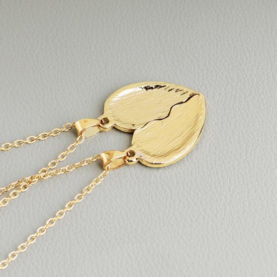 2Pcs Shining Inlaid Rhinestone Friendship Necklaces Gift BEST FRIENDS Panda Heart Pendant Necklaces Jewelry Accessory