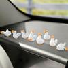 8PCS Goose Car Dashboard Accessories, Mini Cute Geese Figurine Vehicle Dash Rear View Mirror Decor, Funny Kawaii Automotive Interior Dash Decoration,