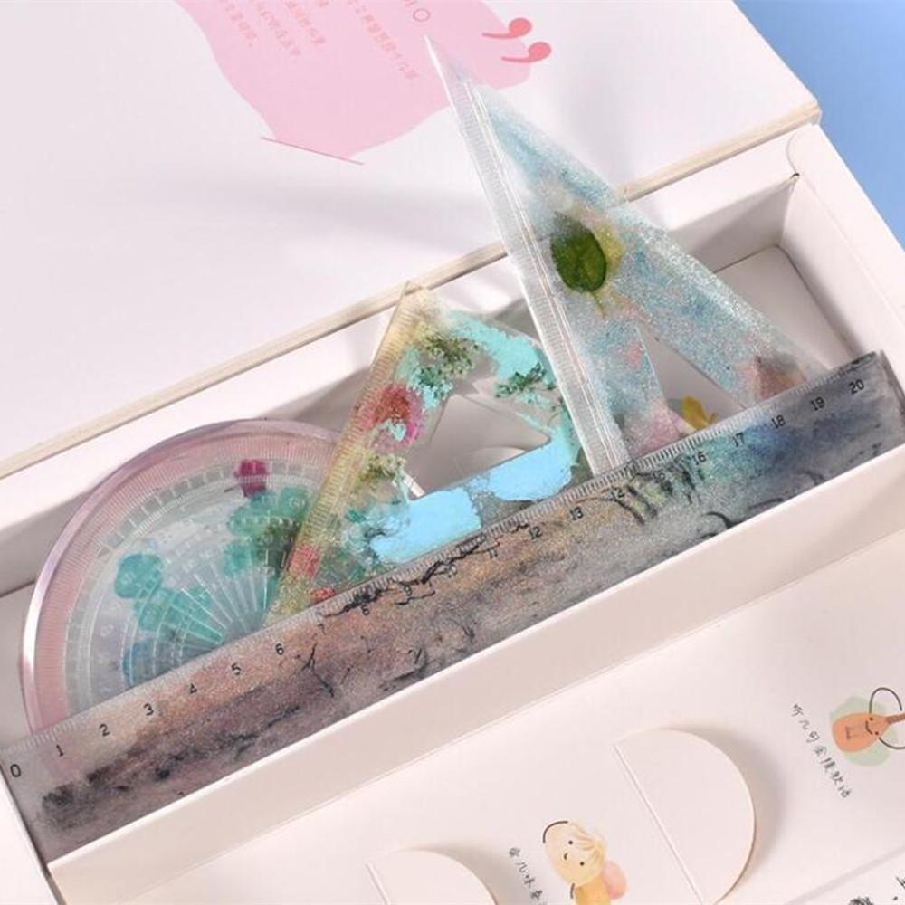 Expoxy Resin Silicone Mold Protractor Triangle Ruler Right Angle Ruler Resin Casting Molds For DIY Craft Stationery Making Tools