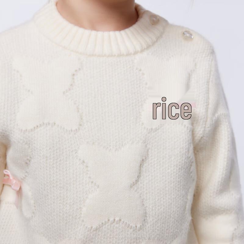 PawinPaw Girl's Cartoon Bear Round Neck Sweater