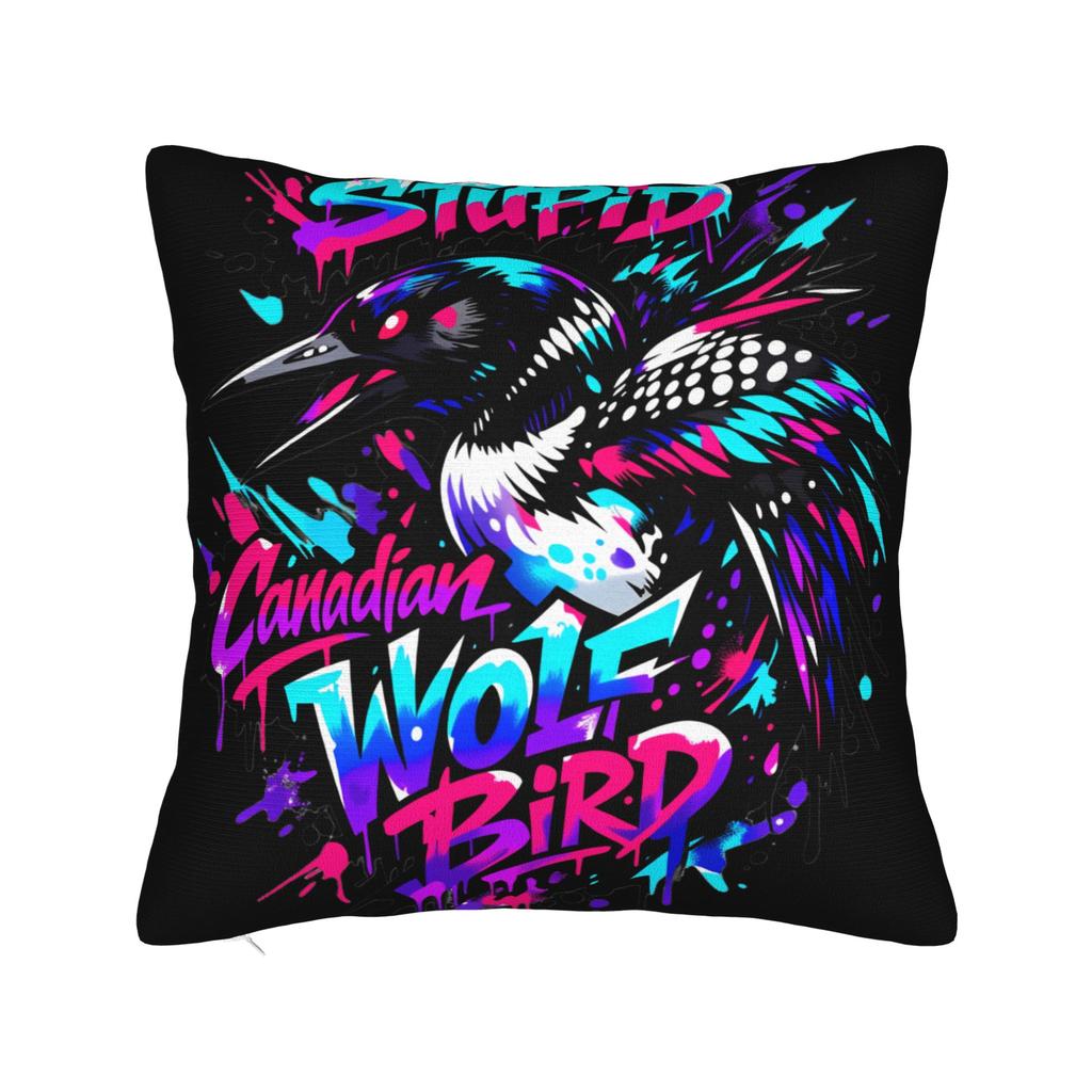 Pillow Cover Stupid Canadian Wolf Bird Says Ice Out Vintage Pillow Case For Sofa Home Decor Pillowcases