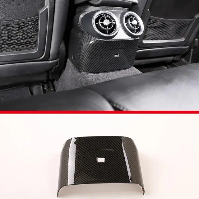 ABS Carbon Fiber For Alfa Romeo Giulia 2017- Car Rear Row Air Conditioning Vent Outlet Cover Trim Auto Interior Accessories