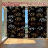 2D FLAT PRINTING 2pcs Curtains (Without Rod) Golden Paw Prints Pattern April Fools Is Day Festival Fashion Curtains Versatile