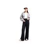 Anta Comfortable Solid Color Lace-Up Casual Pants Women bottoms Black 962448303-2