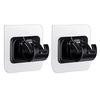 2Pcs Adhesive Wall Curtain Rod Holder Nail-Free Adjustable Clamp Hooks With Fixed Clip Hanging Rack