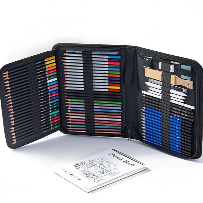 79-Piece Cross-Border Colored Pencil and Sketching Set with Storage Bag