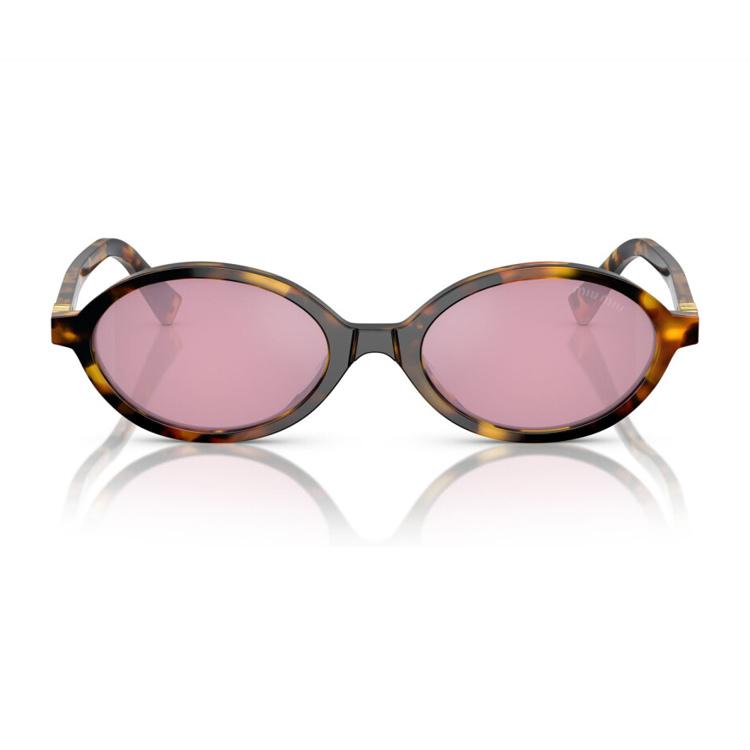 MIU MIU Printed Acetate Oval Sunglasses Women Sunglasses Tortoiseshell 0MU04ZSVAU50D