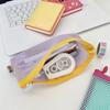 Simple Transparent Zipper Pencil Case Mesh Cosmetic Storage Bag Clear Stationery Bag Nylon Makeup Pouch Portable Travel Handbag