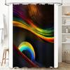 Colorful Curve Shower Curtain Modern Bathroom Decor For Home Decoration