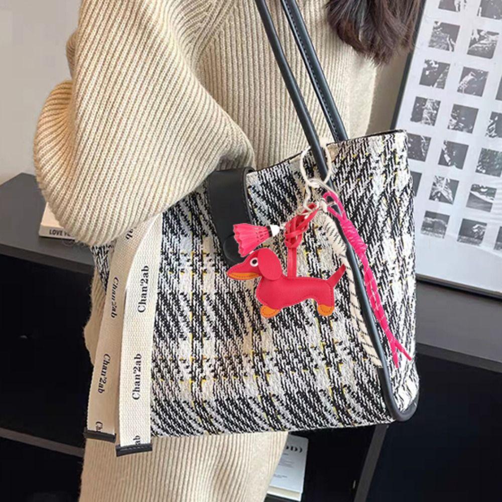 Hanging Braided Rope Bag Pendant PU Leather Badminton Couple Keyring  Girls Couple Girlfriends