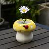 Ceramic Flower Pot Exquisite Hydroponic Flower Holder Desktop Ornament Mushroom Vase  Succulent