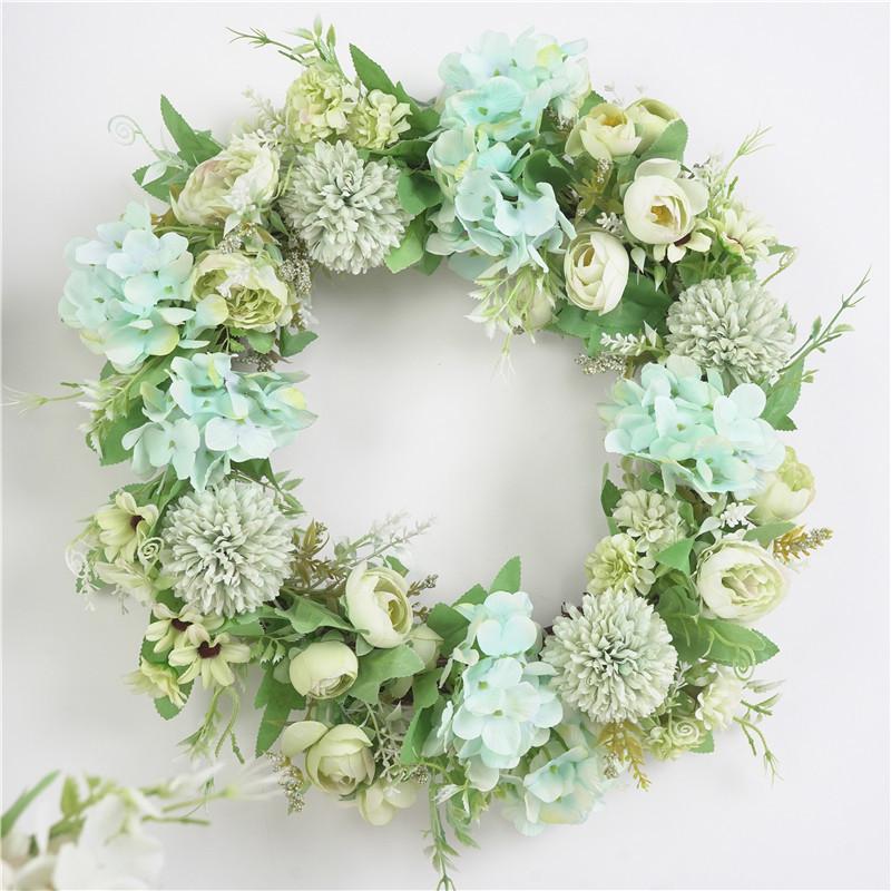 Forest Style Colorful Flower Wreath: Door Decoration & Photography Prop with Peony & Hydrangea - Perfect for Weddings & Shop Windows.