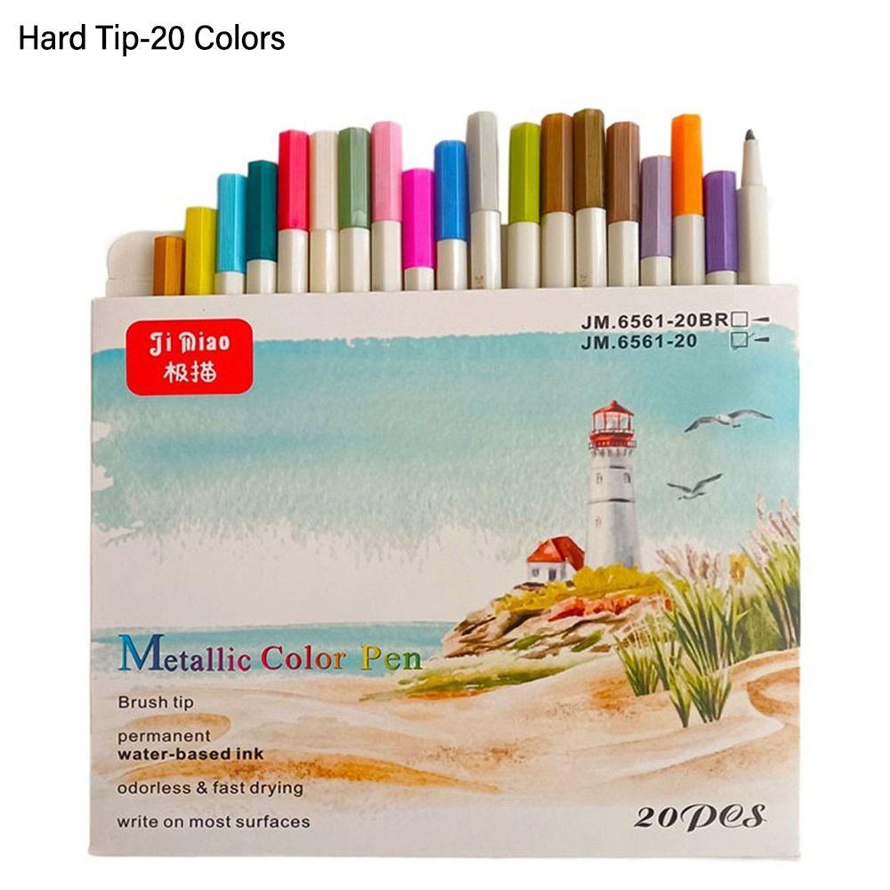 

Visible Art Drawing Watercolor Pen Paint Brush Metallic Pen Marker Pen Graffiti Tools Paint Markers Hard Tip-20 Colors
