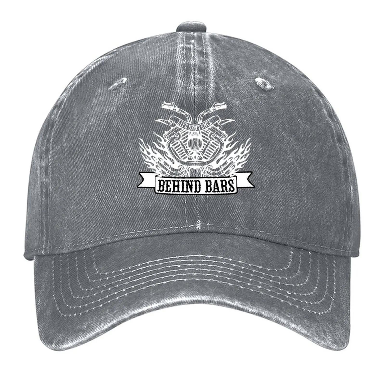 New Funny Caf Racer TShirt Life Sentence Behind Bars Motorbike Humour Graphic Baseball Cap Christmas Hat Luxury Women Unisexs