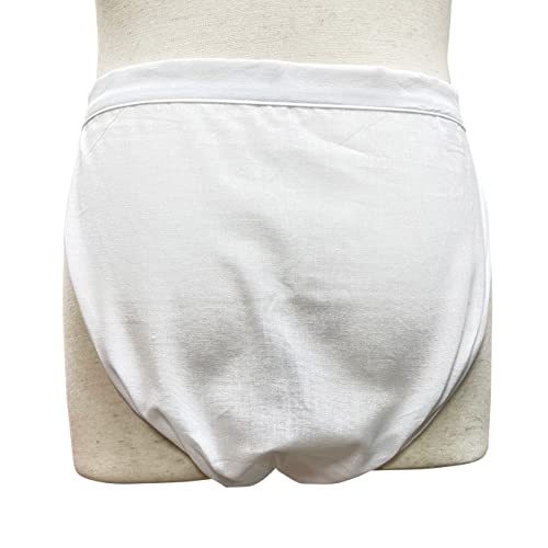 Edoten Etchu Fundoshi (Loincloth) - Made in Japan, 100% Cotton, Discharge-Dyed, Stylish Japanese Pattern, Men's, One Size Fits All, Wave Color, White