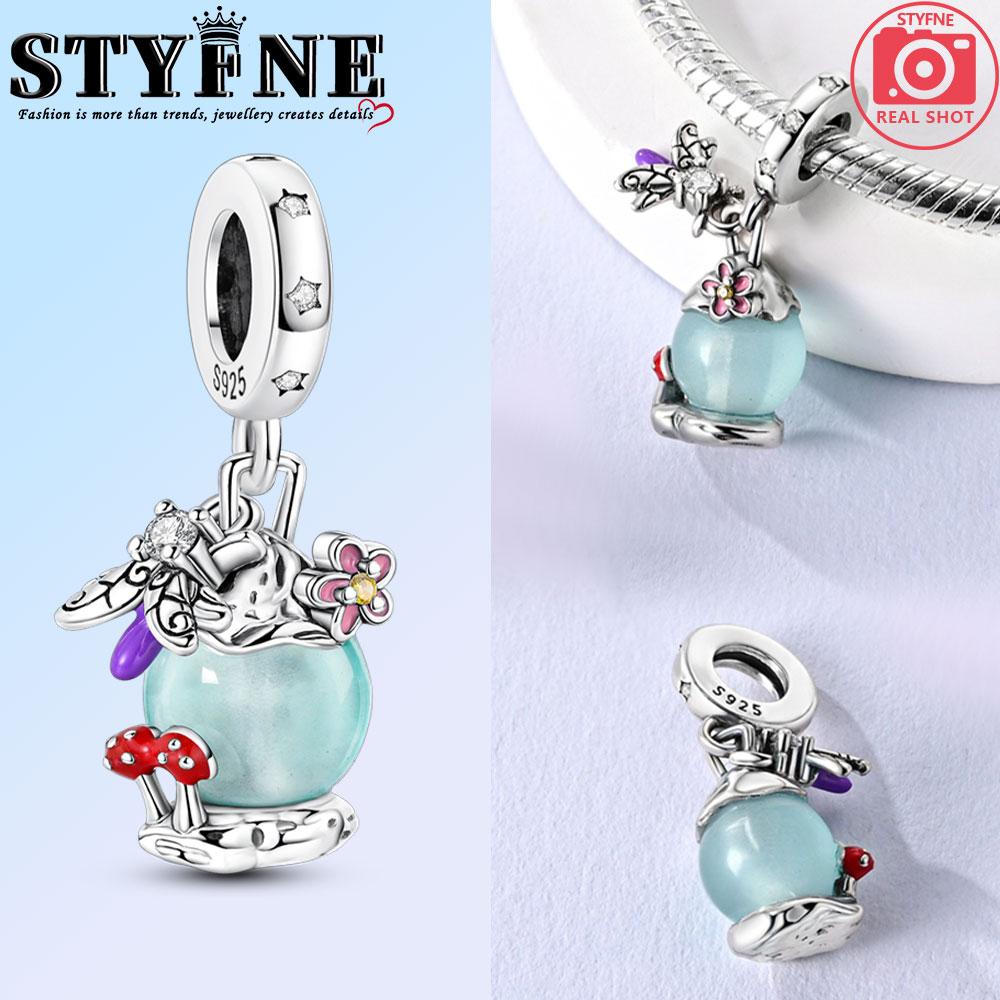 Copper Blue Ballet Shoes Butterfly Flowers Beads Firefly Luminous Charm Original Bracelet Diy Jewelry Gift For Women