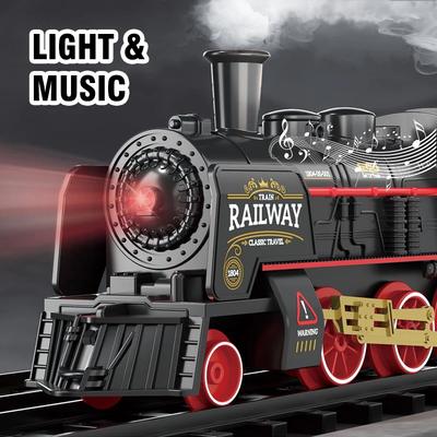 Christmas Gifts Electric Train Track Cars Toys Miniature Scale Cars Retro Steam Train  Vehicles Cars Toys Children Boy Kids