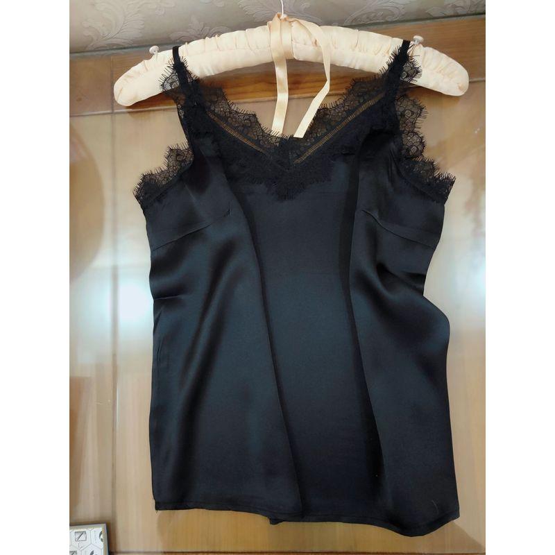 

24 Летняя одежда с V-образным вырезом, свободная, с кружевной отделкой Black XL