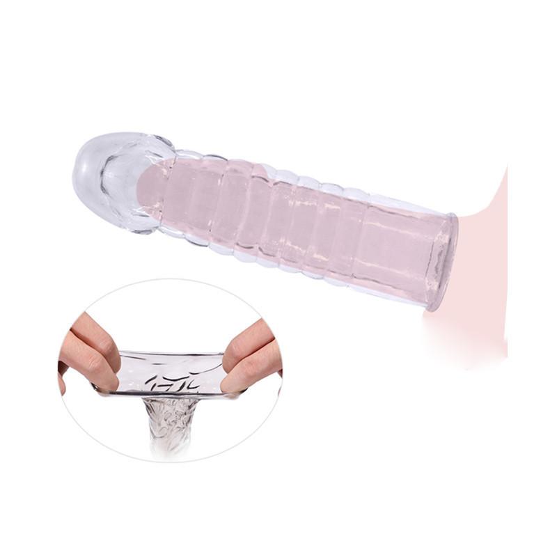 Sexy Crystal Set Adult Supplies Exotic Condom Extended Cover Simulation Penis