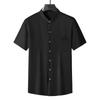 TUCANO Men's Plus Size Short Sleeve Stand Collar Shirt