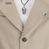 ROMON Men's Mid-Length Lapel Trench Coat