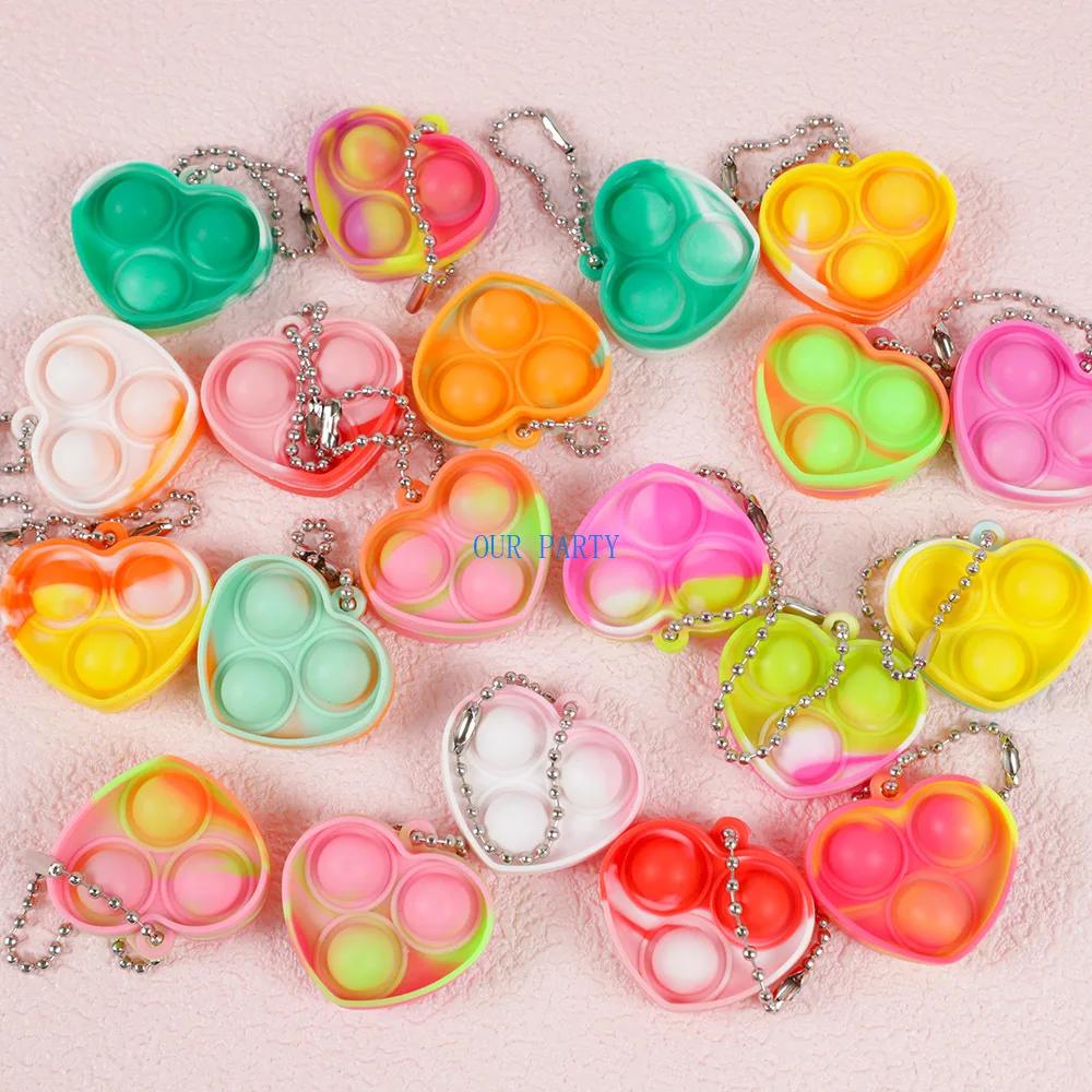 

20Pcs Mini Pop Push Bubble Fidget Toy Keychains Relaxing Stress Relief Sensory Toys for Kids Birthday Party Favors Pinata Filler