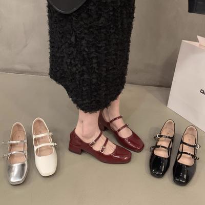 Mary Jane Shoes for Women Chunky Block Low Heel Dress Shoes Closed Toe Mary Jane Pumps Square Toe Mary Janes Heels Women's Casual Work Dressy Shoes
